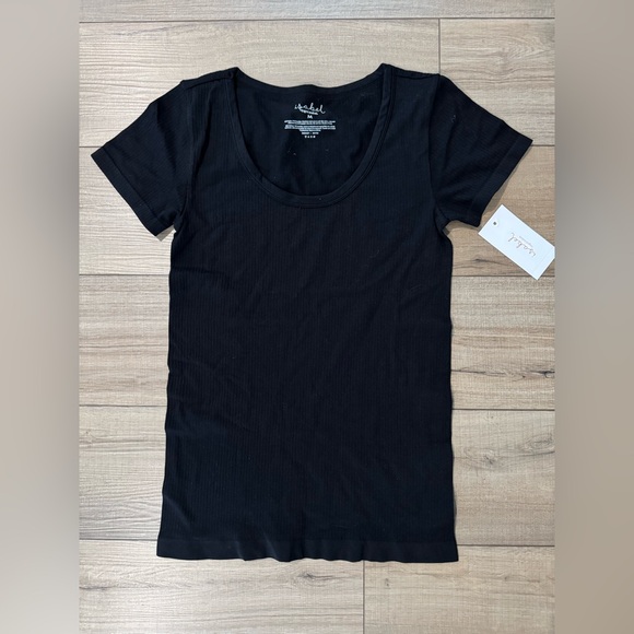 Isabel Maternity Ribbed Scoop Neck Top Shirt Black T-Shirt Small S Pregnancy - Picture 3 of 4